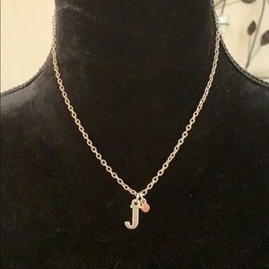 NWT Dainty Silver Letter J Initial Necklace